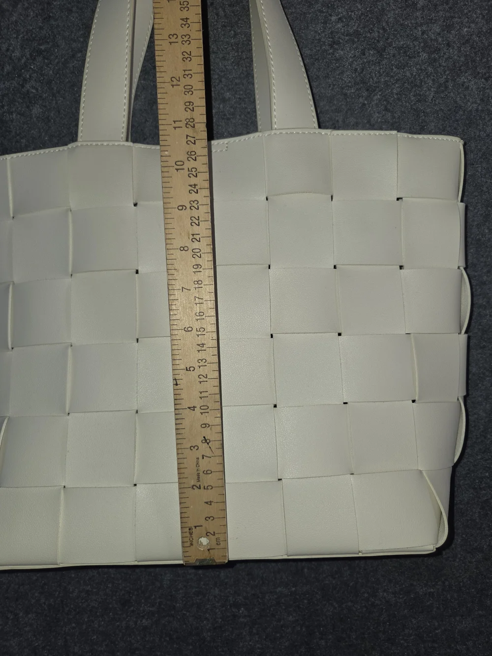 Woven Vegan Leather Cream Tote Bag - Timeless Everyday Carry